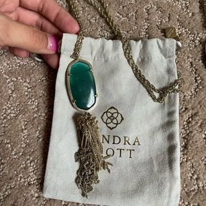 Kendra Scott tassel necklace emerald green